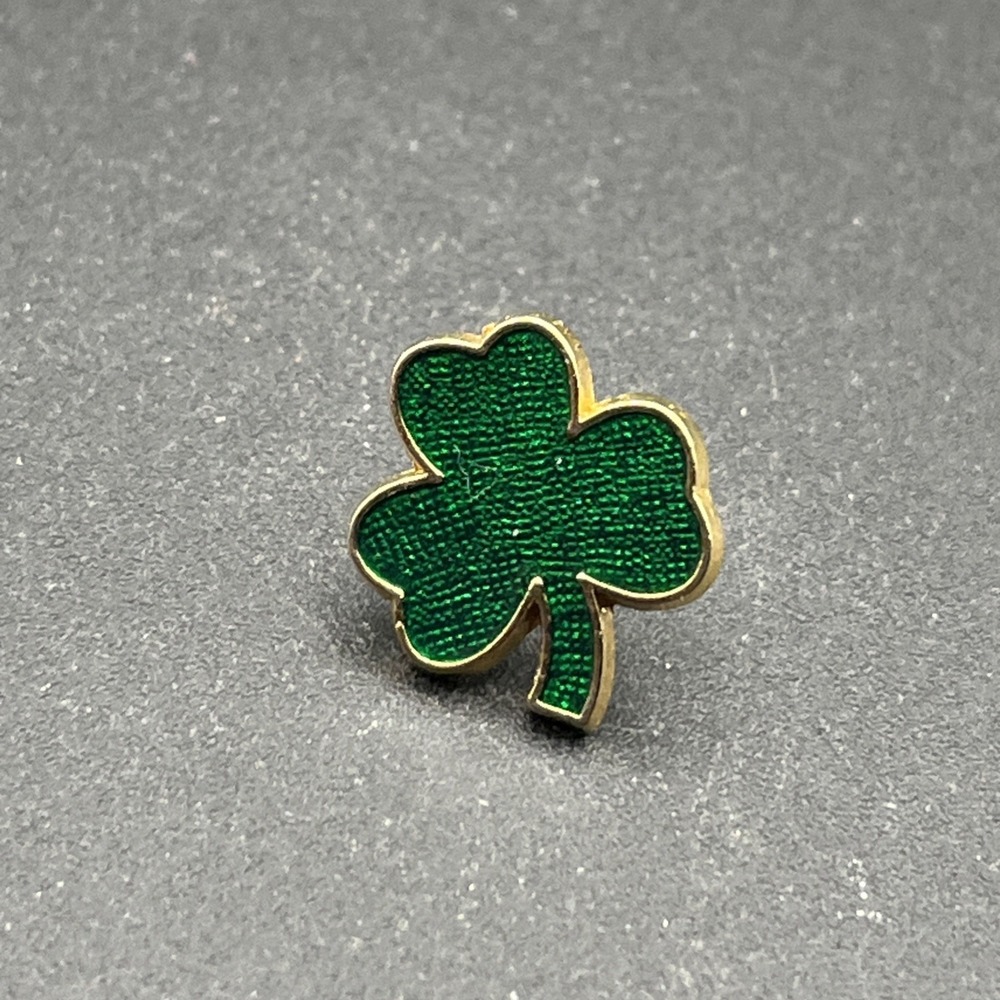 Four Leaf Clover Shamrock Lucky Tiny Lapel Hat Pin
